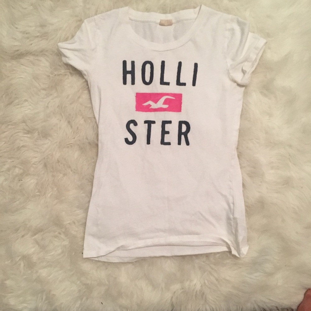 White t-shirt with black letters